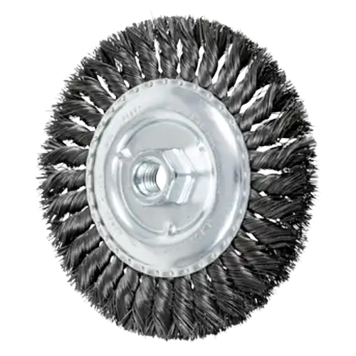 6" STANDARD TWIST WIRE WHEEL BRUSH - .016 CS WIRE, 5/8-11 THREAD