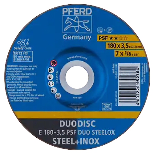 7" X .065" DUODISC® CUT-OFF  WHEEL, 7/8" AH - A 46 P PSF-INOX - TYPE 27