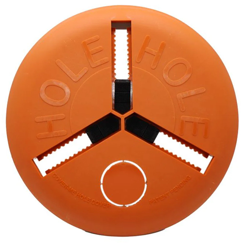 2"-6" ADJUSTABLE HOLE COVER WITH CIRCULAR PUNCHOUT FOR EXTENSION CORD