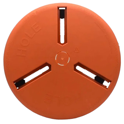 12"-24" ADJUSTABLE HOLE COVER WITH CIRCULAR PUNCHOUT FOR EXTENSION CORD