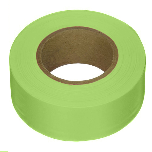 IRWIN FLAGGING TAPE, 1-3/16 IN X 150 FT, LIME GLO