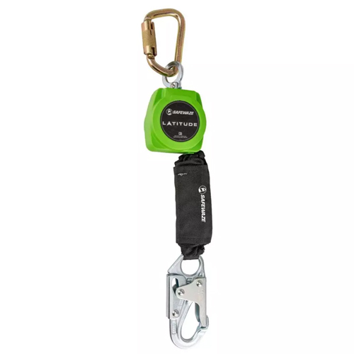 SAFEWAZE LATITUDE 6' SINGLE WEB SRL: CARABINER, ALUMINUM SNAP HOOK