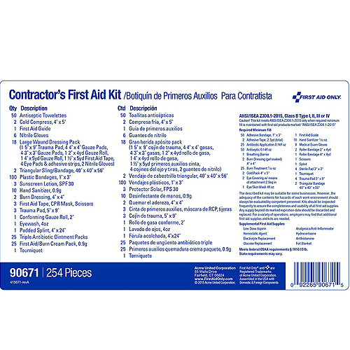 50 PERSON CONTRACTOR ANSI B+ FIRST AID KIT, METAL CASE, TYPE III