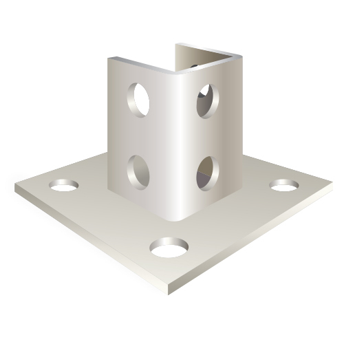 6" X 6" 10 HOLE TALL SINGLE COLUMN BASE SQUARED  304SS