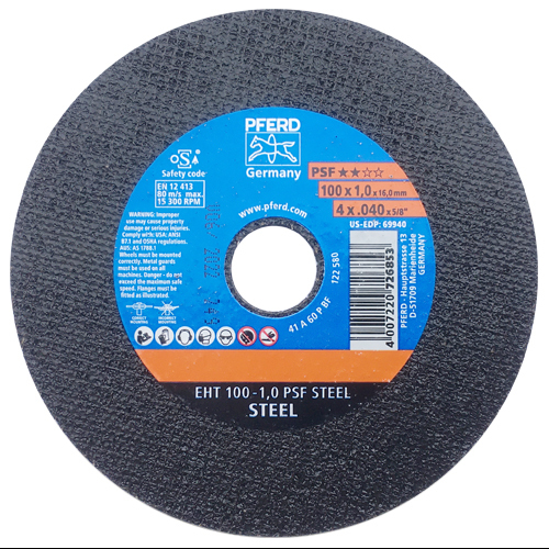 4" X .040" CUT-OFF WHEEL, 5/8" AH - A P PSF - 60 GRIT - TYPE 1