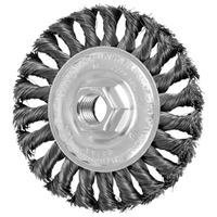 4" STANDARD TWIST WIRE WHEEL BRUSH - .014 CS WIRE, 5/8-11 THREAD