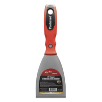 4" WIDE FULL BLADE STAINLESS PROFERRED FULL TANG PUTTY KNIFE W/NON-SLIP GRIP & ENLARGED HAMMER CAP