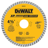 DEWALT XP 4-1/2" WET/DRY TURBO DIAMOND BLADE FOR CONCRETE/MASONRY