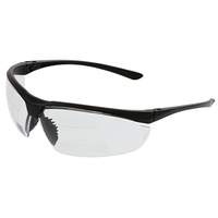 MCR SAFETY BLACK FRAME VL2 CLEAR BIFOCAL READERS 2.0 LENSES