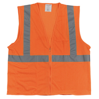 TWO POCKET ZIPPER MESH - 2" REFLECTIVE SILVER TAPE - ORANGE<p>X-LARGE</p>