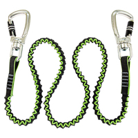 SAFEWAZE 80 LB. HD ELASTICATED TOOL TETHER W/ 2 SWIVEL CARABINERS