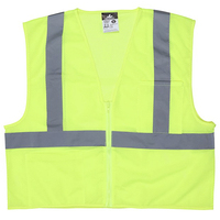 MCR HI-VIZ LIME REFLECTIVE SAFETY VEST W/ SILVER STRIPES <p>X-LARGE</p>