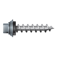 #12 X 1-1/2" HWH WOOD GRIP ZINC WITH CONTROL SEAL WASHER (1/4" HEAD) COOL METALLIC SILVER **BULK**